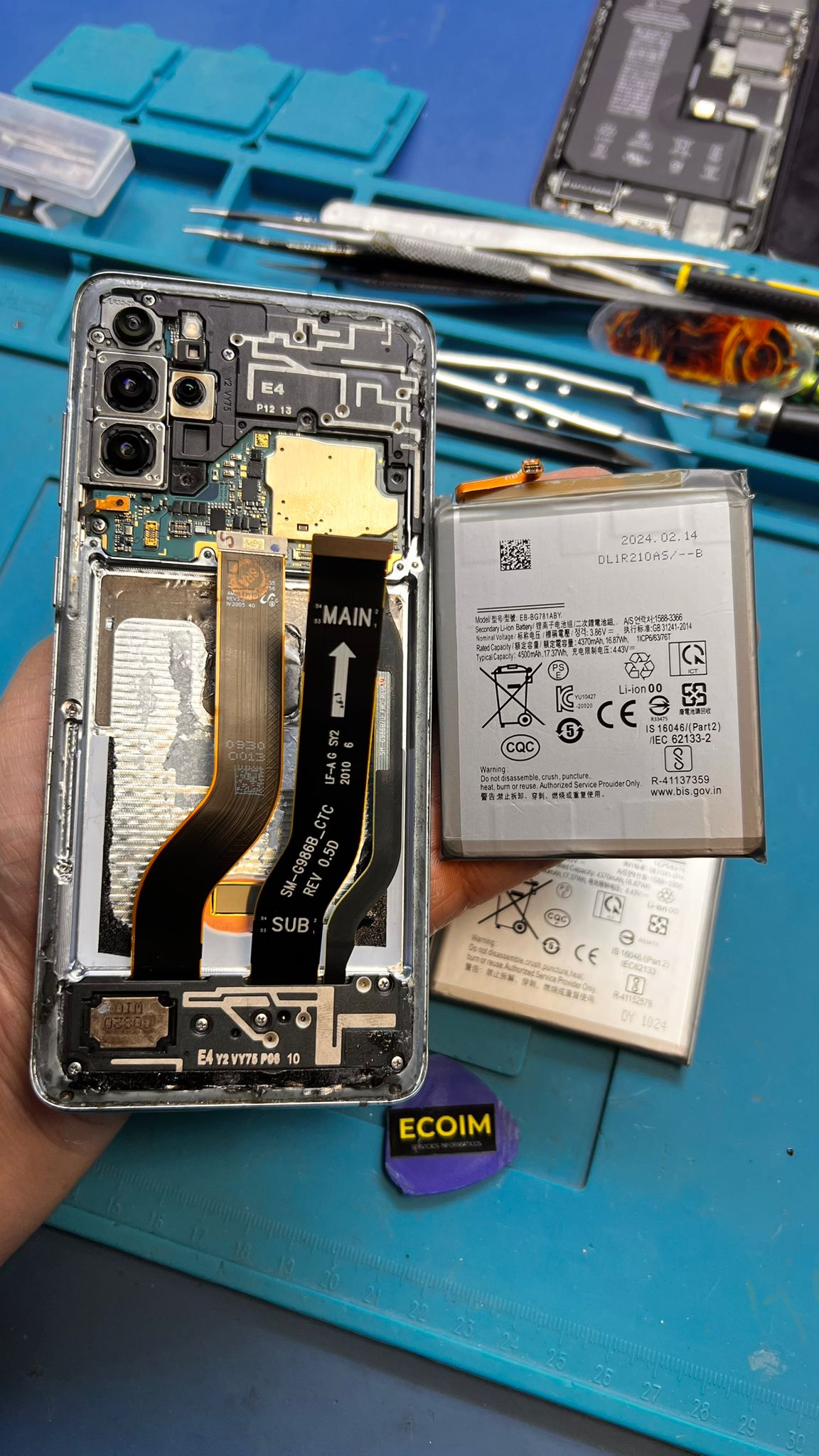 Samsung Galaxy S20 FE antes de reparación
